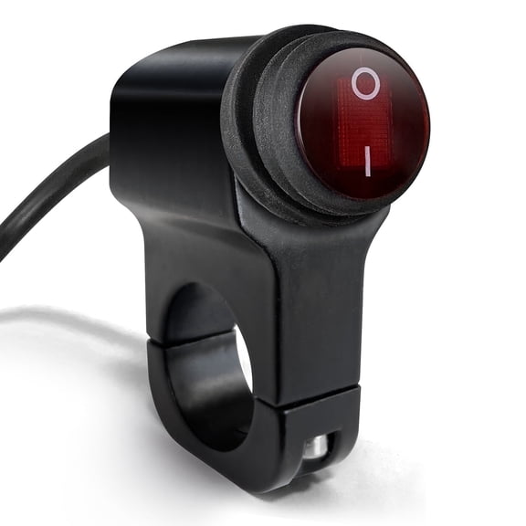 Lyn666 Handlebar Light Switch 12V Aluminium Alloy Push Botton Waterproof Switches for Motorcycle Light Bike Light Spotlight- Fits 7/8" Handlebars Red (22mm)