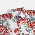 thumbnail image 3 of Playeras Camisas de un solo pecho de primavera y verano para hombre, camisa informal de manga corta con solapa para playa y vacaciones al libre (White, S), 3 of 7