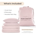 thumbnail image 5 of TechForma 100% Cotton Duvet Cover Set, Pink Double Layer Gauze Bed Set, 3 pcs Breathable & Crisp Soft Duvet Cover Set, Twin, 5 of 9
