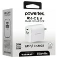 thumbnail image 7 of Liquipel Powertek Pastel Velvet 20W Combo Wall Charger - White, 7 of 7