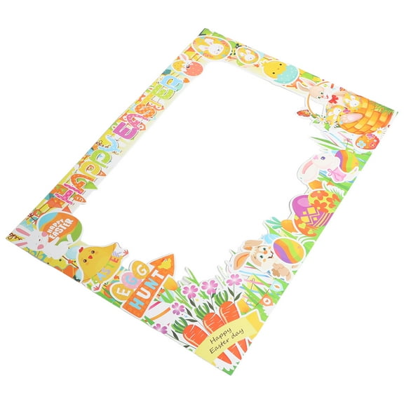 Minkissy Easter Photo Booth Props Handheld with Cute Bunny Chick Designs for Family Parties Holiday Celebrations and Spring Events