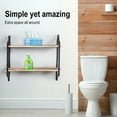 thumbnail image 5 of 2 Tier Industrial Retro Bookshelf Black Wall Ceiling Mounted Open Bookshelf Parts Bracket Iron Pipe Shelf, 5 of 16