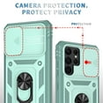 thumbnail image 2 of Allytech Cover for Samsung S22 Ultra Case with Slide Camera Cover, Hard PC Back & Soft Bumper Drop Proof Lens Protection Ring Holder Kickstand Case for Galaxy S22 Ultra 5G 6.8" 2022, Grayish Green, 2 of 9
