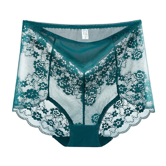 Aofany Women's Ultra-Thin Lace Panties Large Size High Waist Sexy Breathable Mesh Briefs Butt Lifting And Tummy Control Daily Underwear