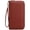 Burgundy, variant on Wallet for Women RFID Blocking Leather Credit Card Wallet Travel Passport Phone Purse with Removable Wrist Strap