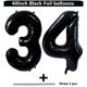 thumbnail image 2 of Globo LVMOQIQIU, lámina negra, número 34, 40 pulgadas, decoración para fiestas, 2 of 7