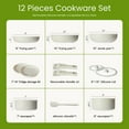 thumbnail image 2 of Gianna 12 Pcs Non-Stick Cookware Set, Pots and Pans Set, with Spatula & Detachable Handle for Kitchen, Beige, 2 of 6