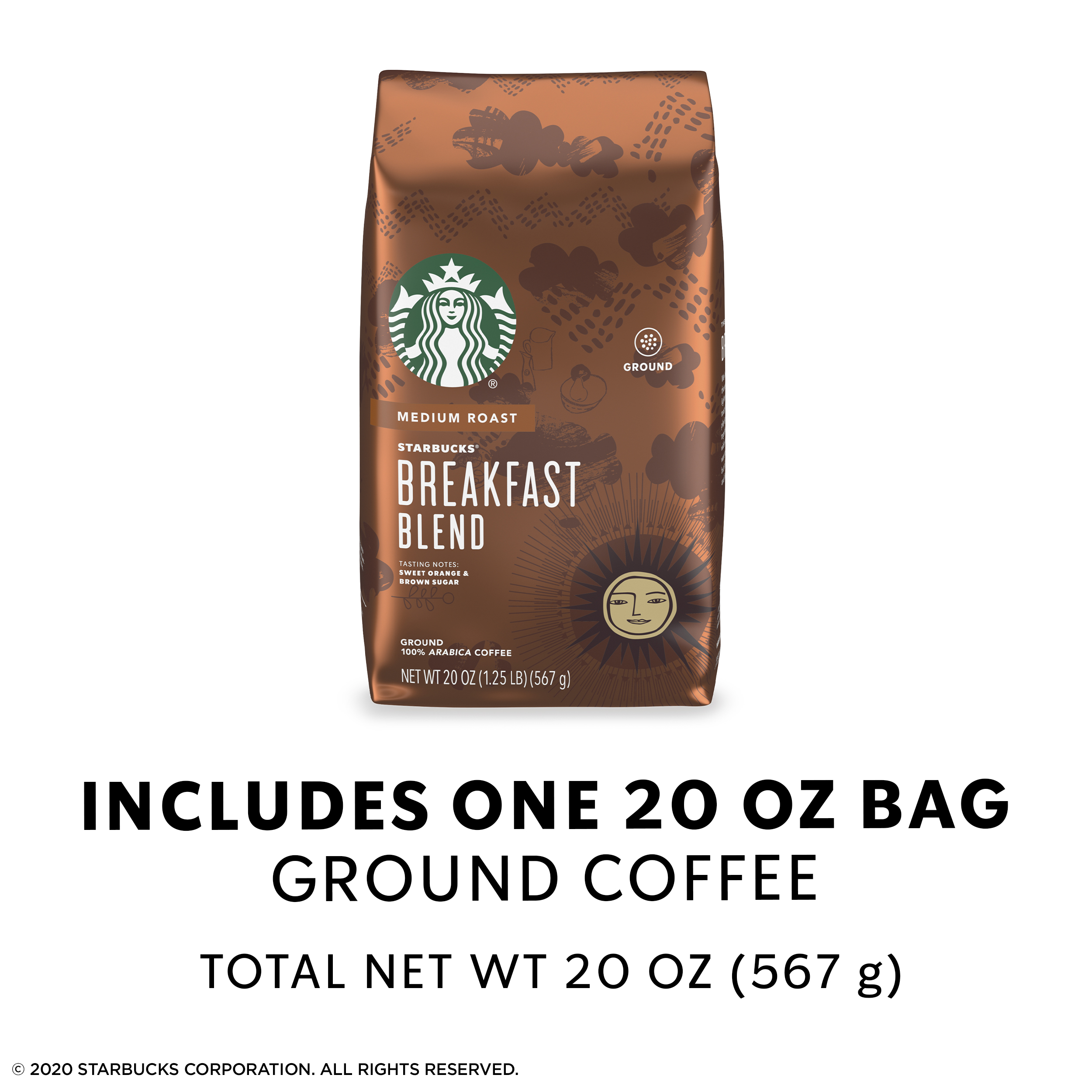 Starbucks Medium Roast Ground Coffee — Breakfast Blend — 100% Arabica — 1 bag (20 oz.) - image 5 of 6