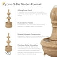 thumbnail image 3 of Sunnydaze Cyprus Eggshell Traditional Polyresin 3-Tier Outdoor Water Fountain, 3 of 11