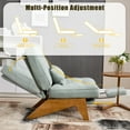 thumbnail image 3 of MOONMISS Modern Adjustable Lounge Chair with Footrest,Wooden Base Upholstered Recliner for Reading Rest Striped Velvet, 3 of 6