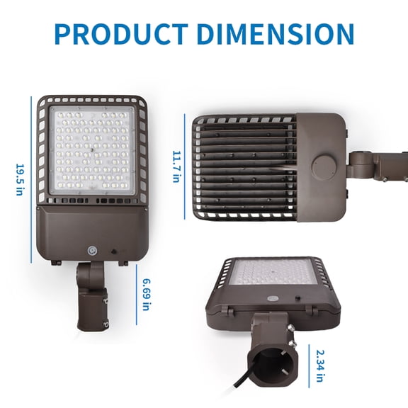 Seuron 300W LED Parking Lot Lighting LED Area Light 39000LM 5500K Dusk to Dawn IP65 120 Beam Angle