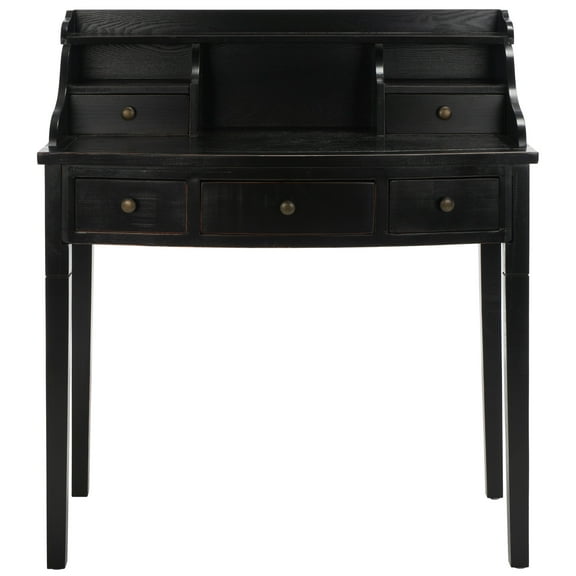 SAFAVIEH Landon Solid Contemporary Black 5 Drawer Writing Desk (36.2 in. W x 19.1 in. D x 40.5 in. H)