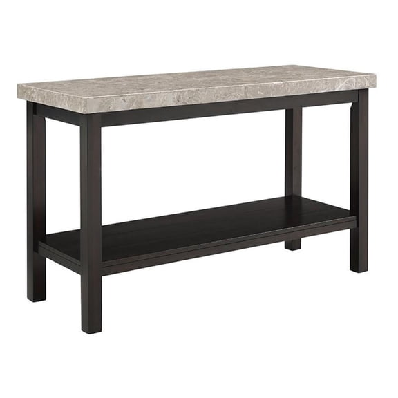 Kingfisher Lane Contemporary Marble Top Console Table in Espresso