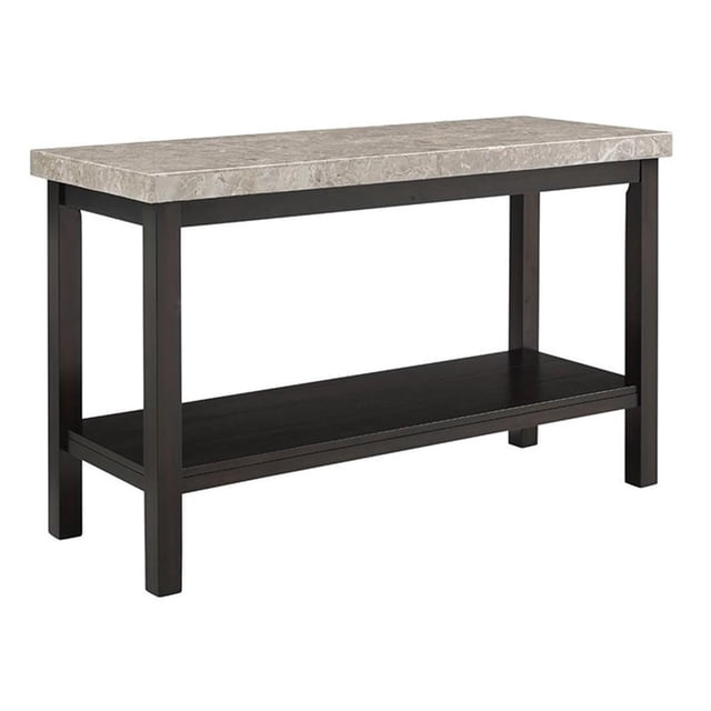 Picket House Furnishings Table Console avec Dessus en Marbre et Espresso