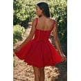 thumbnail image 3 of Eternatastic Women's Lace Mini Corset Dress Sleeveless Square Neck Bustier A-line Dresses, 3 of 8