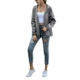 thumbnail image 2 of Women's Casual Hooded Jacket Lightweight Waterproof Rain Windbreaker Solid Color Zipper Drawstring Raincoat, 2 of 8