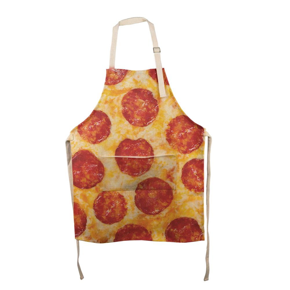 Unisex Grilling waitress Apron with 3 Pockets Pizza print pepperoni 