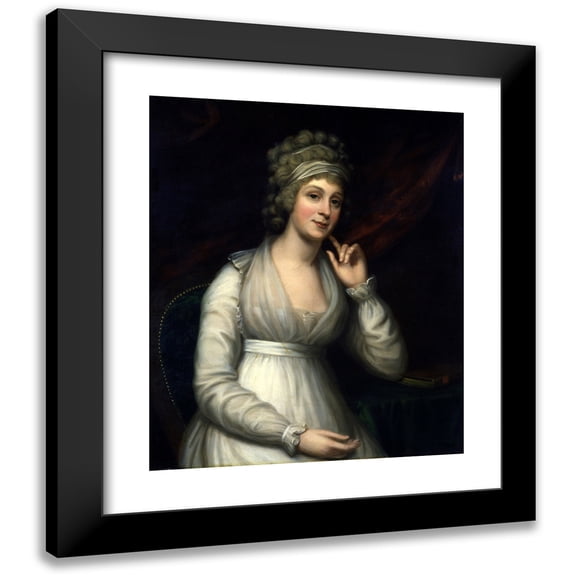 Charles Bird King 12x14 Black Modern Framed Museum Art Print Titled - Mrs. Joshua Johnson