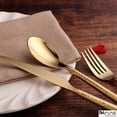 thumbnail image 4 of Flatware sets 3pcs Gold Cutlery Set Knife Spoon And Fork Set 304 Stainless Steel Dining Table Set Zero Waste Dinnerware Coffee Spoon Cookware Gifts (C, 4 of 5