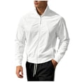 thumbnail image 2 of Qingpeng Mens Full Zipper Stand Collar Track Jacket Lightweight Raglan Sleeve Athletic Tops Ribbed Cuffs Casual Sports Jacket, 2 of 5