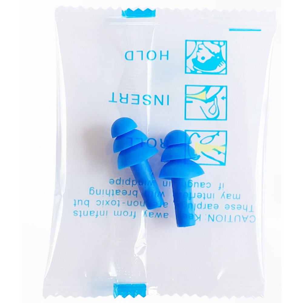 100 Pairs Earplugs Individually Wrapped Soft Silicone Reusable Washable