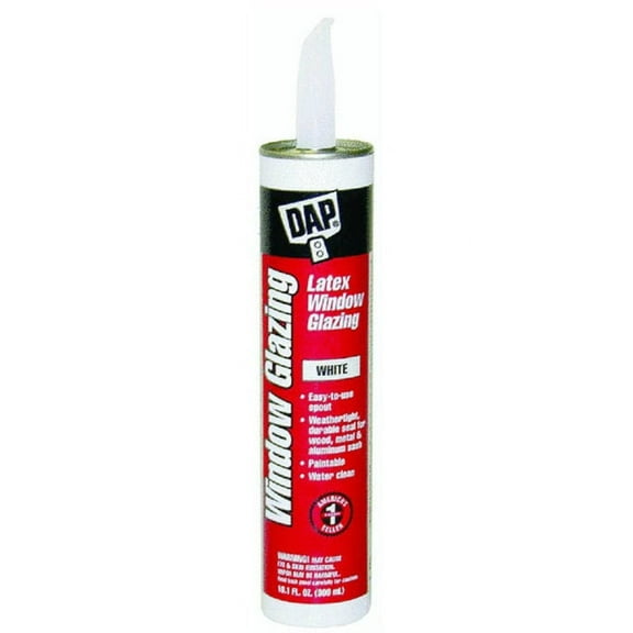 Dap 12108 Latex Glazing Compound, 10.5 Oz, White, Each