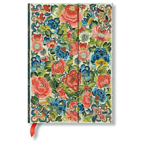 Paperblanks | Pear Garden | Peking Opera Embroidery | Hardcover | Midi | Lined | Wrap Closure | 144 Pg | 120 GSM (Diary)