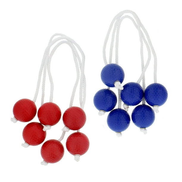 Ladder Toss Replacement Bola Strands 3 Blue 3 Red Ball (6 Bolas