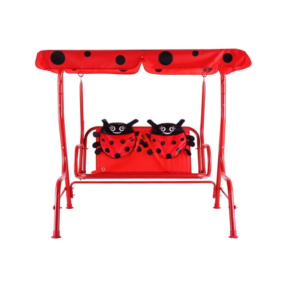 Casart Children's Swing, Patio Swing with Safety Belt and 2 Seats, Pattern