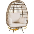 thumbnail image 2 of AKDSteel Egg Chair Outdoor, 360° Swivel Wicker Egg Chair with Plush Cushion, Lounge Chair Indoor,Steel Frame and Metal Base, Balcony Furniture, 2 of 6