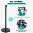 thumbnail image 3 of ChaoLink 2 Packs Black Crowd Control Stanchions with Retractable Belts – 6.5 ft Height Barriers for Store Queues, Easy Assembly, 3 of 7