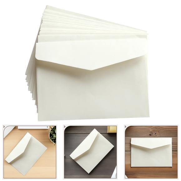 Milisten 100Pcs Blank Envelopes White Paper Cash Envelopes for Office and Business Use