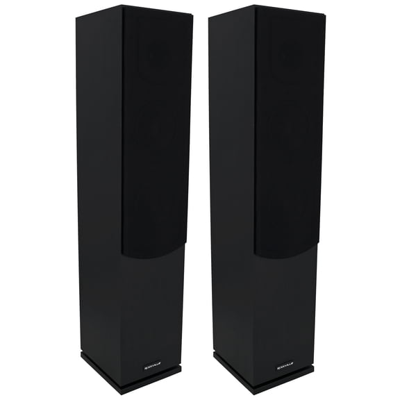 Rockville Lux 654 Black Dual 6.5"" Home Theater Stereo Tower Speakers, 640W Peak / 160W RMS, 4 Ohm, Silk Tweeter, MDF Audio Cabinet, 22Hz-20kHz, USA-Engineered, Vietnam-Made, 2-Peice