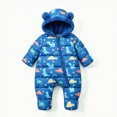 thumbnail image 5 of 3-6 Months Baby Boys Girls Snowsuits Winter Outfits Fleece Lined Hooded Footed Romper Cute Cartoon Print Warm Jumpsuit Infant Winter Clothes, 5 of 9