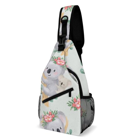 Myst Design Chest Bags Sling Bag for Women Men, Mom Koala Baby Gumtree Crossbody Backpack Shoulder Bag, Gym Travel Hiking Casual Daypack, 15×8×4 Inch