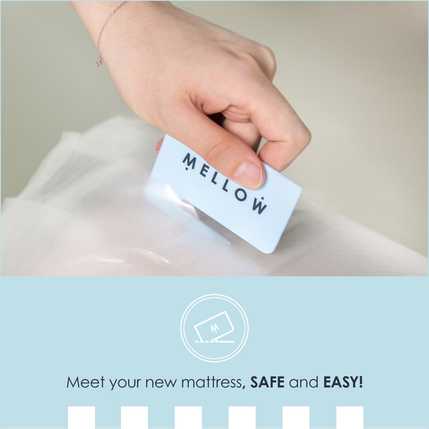 Mellow 8" Marshmallow Memory Foam Mattress, Plush Pillow Top, Queen