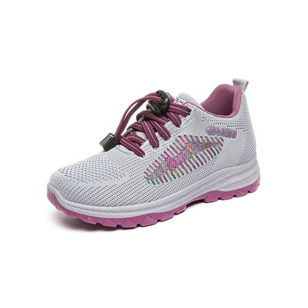 

Daeful Ladies Lightweight Color Block Sneakers Gym Wear-resistant Hiking Breathable Trainers Gray 5.5