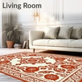 thumbnail image 2 of ODIKA 2'x3' Machine Washable Non-Slip Area Rug, Paisley Cascade Arrangement with Heritage Blossom Details High Traffic Rug, Red, 541672, 2 of 5