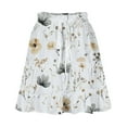 thumbnail image 4 of Women's Skirts Summer Casual Floral Print Tiered Pleated Mini Skirt Elastic High Waist Drawstring Skirts, 4 of 5