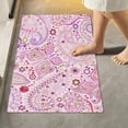 thumbnail image 2 of Dreamtimes Paisley Flowers Bath Mat Set Soft High Absorbent Non Slip Rectangular Bath Rug+U-Shaped Toilet Mat, Non-Slip Bath Carpet Bath Mats for Bathroom 17.3"x13.4"+23.6"x15.7", 2 of 5