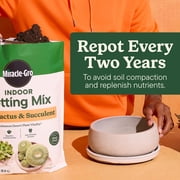 Miracle-Gro Indoor Potting Mix for Cactus and Succulent, Fast-Draining Formula, 8 qt.