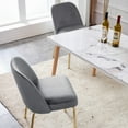 thumbnail image 4 of Ivinta Upholstered Dining Chair Sets of 2, Armless Chairs with Pocketed Coil Cushion, Velvet Fabric Accent Chair for Kitchen, 4 of 7