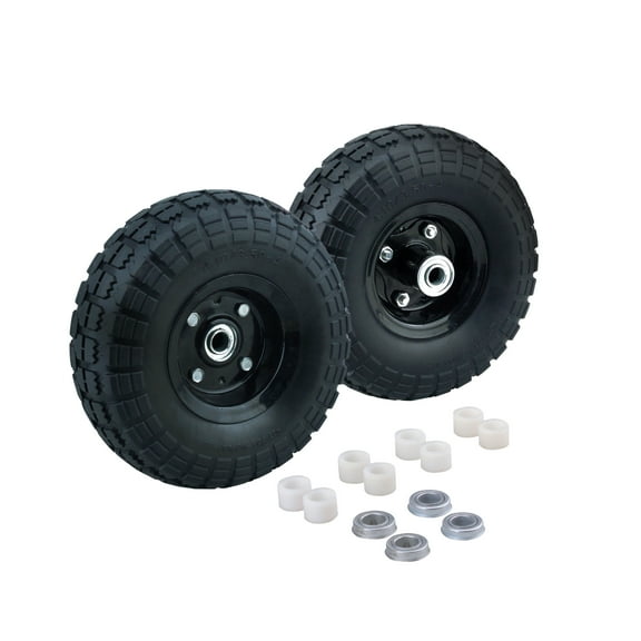 2 Pack 10" No-Flat Tire with Universal Bearing Kit