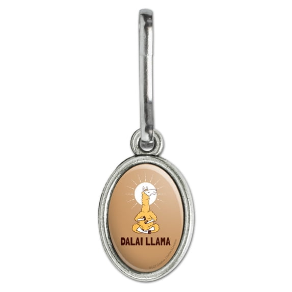 Dalai Llama Funny Humor Antiqued Oval Charm Clothes Purse Suitcase Backpack Zipper Pull Aid