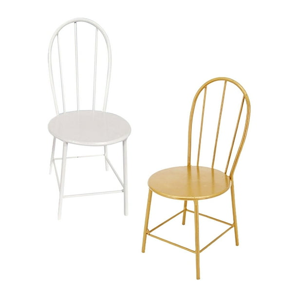 Conjunto de 2 sillas de comedor en miniatura a escala 1/6, diseño clásico y