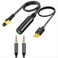 thumbnail image 1 of Convertidor de Audio de 3,5 mm A SPDIF, Adaptador de Audio Analógico A Digital, Cable Auxiliar de 3,5 mm A Óptico para TV, Consolas de Juegos, Portátiles, 1 of 5