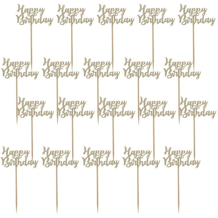 20pcs Happy Birthday Toppers Cupcake Toppers Birthday Cupcake Adornments