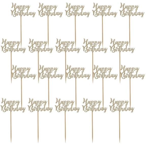 20pcs Happy Birthday Toppers Cupcake Toppers Birthday Cupcake Adornments