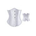 thumbnail image 3 of Aunavey Womens Satin Corset Underbust Boned Waist Cincher Bustier Girdle Shaper, 3 of 8