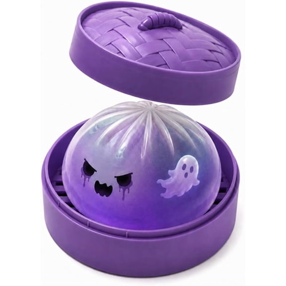 Halloween Spooky Ghost Dumpling, Dumplings Squish with Steamer Stress Balls Stress Relief Fidget Sensory for Holiday & Birthday Gifts